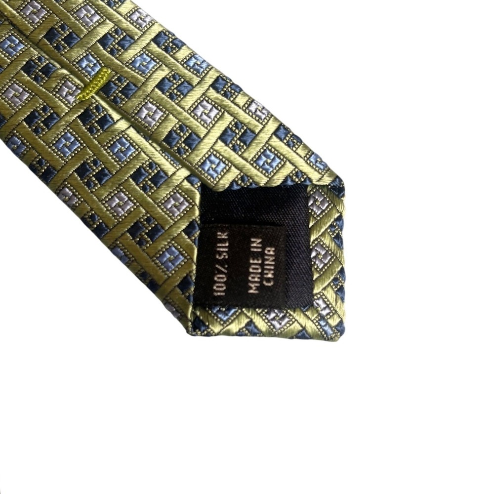 Jos. A. Bank Mens Neck Tie Executive Collection Green Geometric 60" - Picture 3 of 8